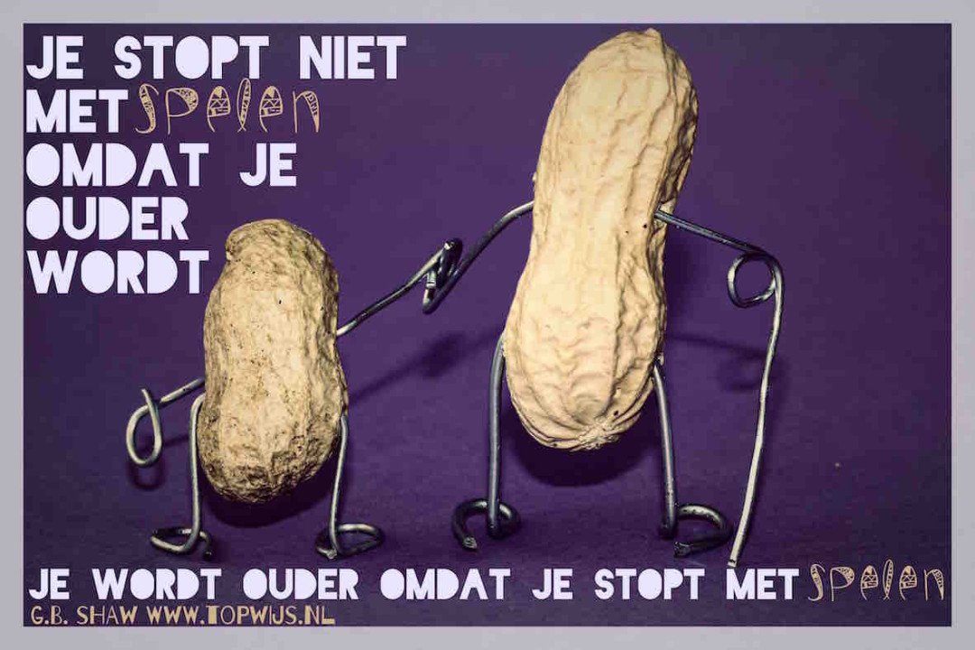 je stopt niet met spelen omdat je ouder wordt klein - Topwijs